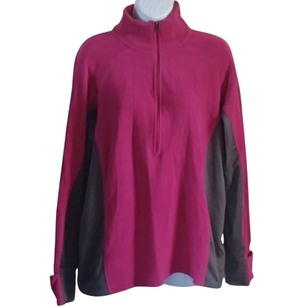 Women's XL Columbia Pink Fleece Quarter Zip Pull Over Sweatshirt Outdoor Jacket